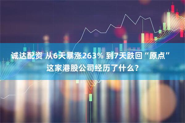 诚达配资 从6天暴涨263% 到7天跌回“原点” 这家港股公司经历了什么？